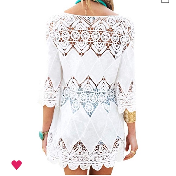 Crocheted Bathing Suit Cover Up/Tunic - Picture 3 of 5